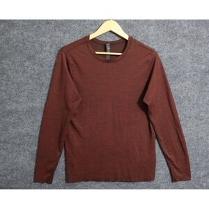 Lululemon Shirt Men Small Maroon Metal Vent Tech Long Sleeve Athleisure Train‎
